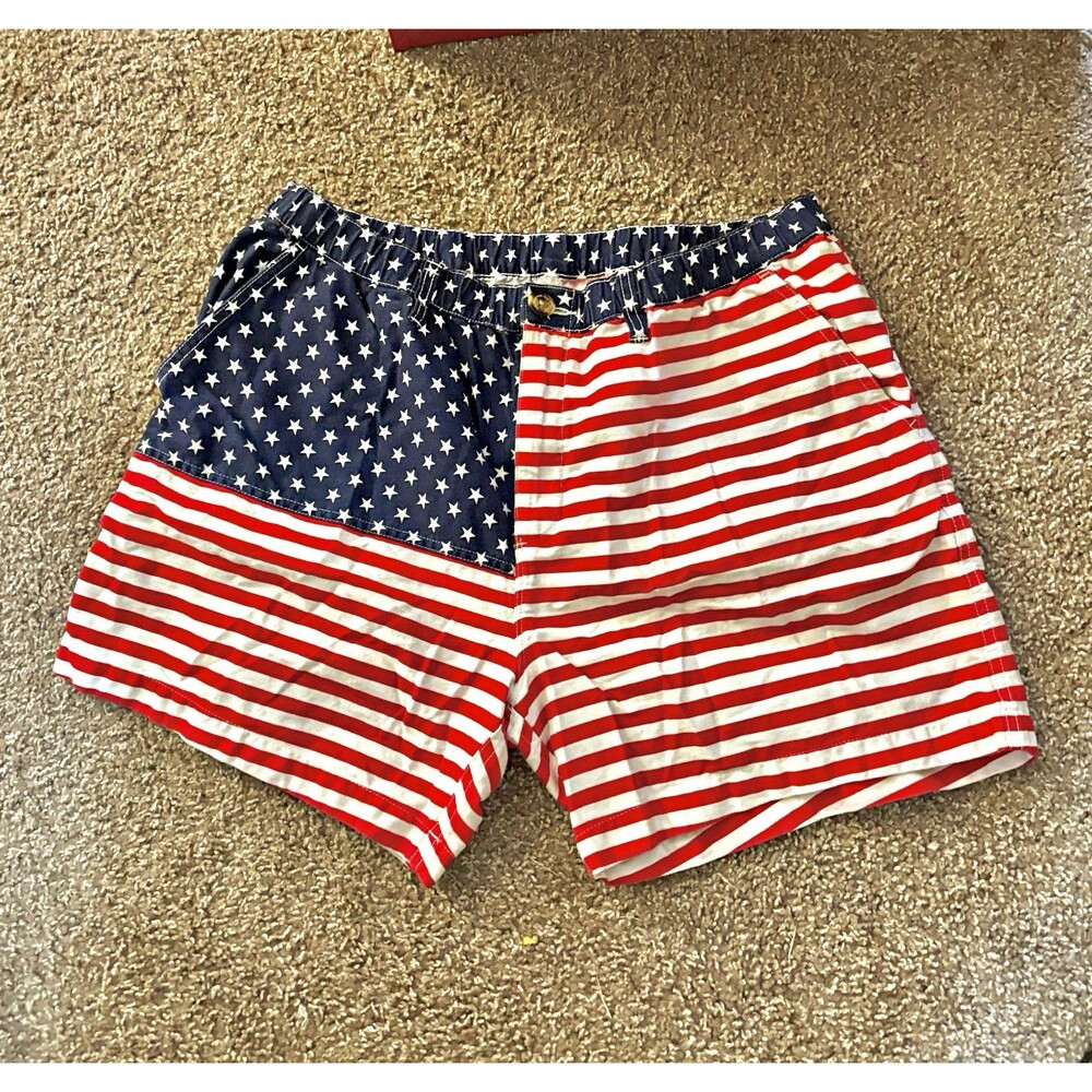 Men’s XL Chubbies Original Stars & Stripes USA Flag Cotton Chino Shorts 5.5"